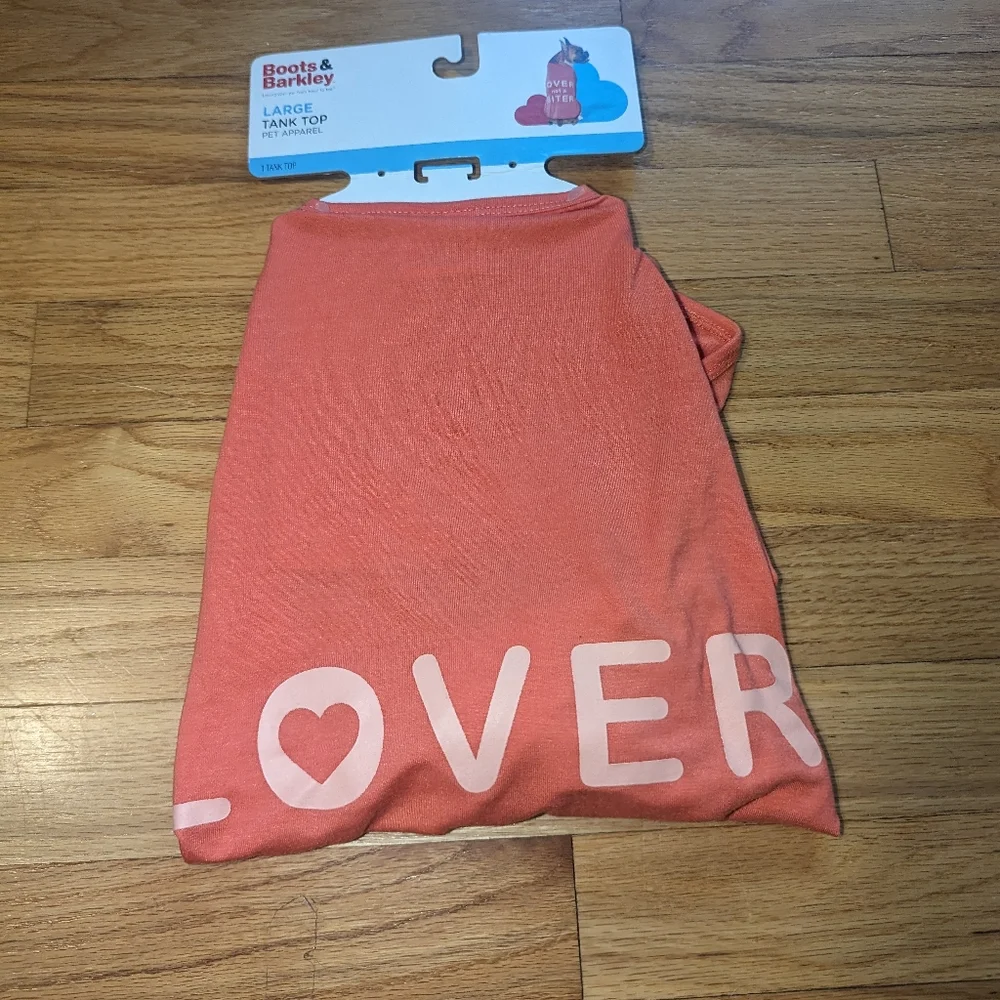 $5 Coral LARGE DOG LOVER not a BITER Tank Top Pet Apparel Boots & Barkley